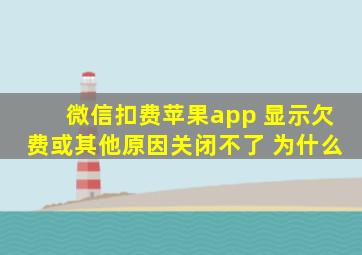 微信扣费苹果app 显示欠费或其他原因关闭不了 为什么